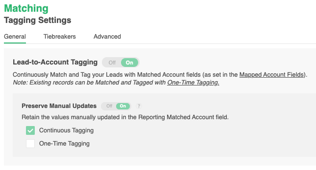 Matching - Tagging Overview & Guide – LeanData Help Center